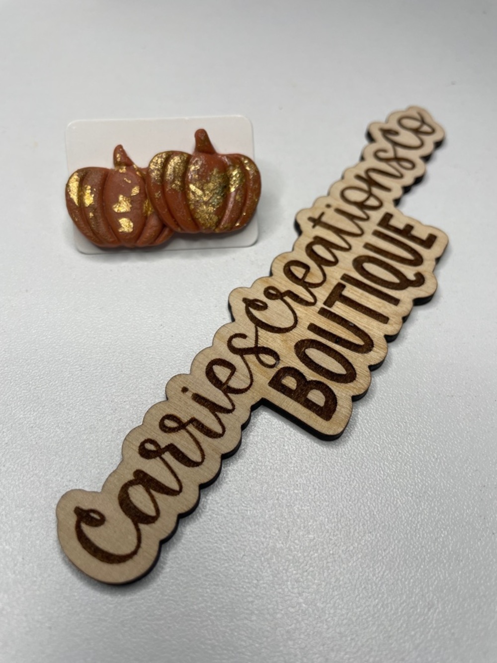 Handmade Terracotta Pumpkin Stud Earrings